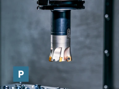 Quadworx, the High-feed milling cutter for universal use and maximum cost-effectiveness, processes steel.
