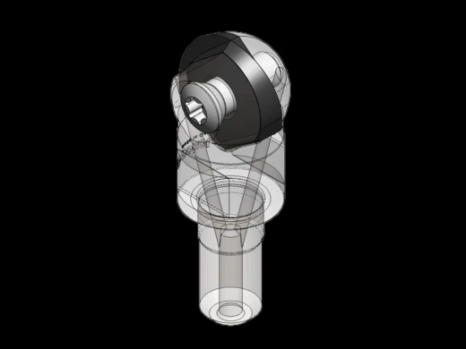 Technical drawing of a Uniworx indexable insert milling cutter with internal coolant supply.