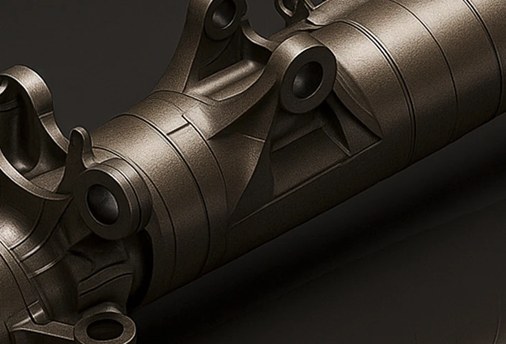 An aircraft landing gear manufactured using Pokolm tooling systems.