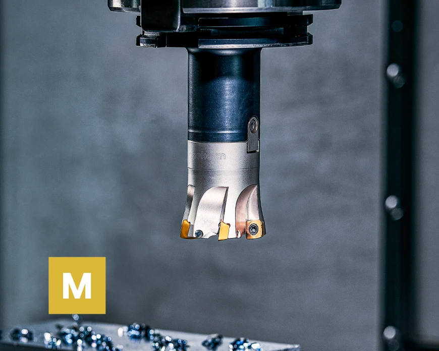 Quadworx, the High-feed milling cutter for universal use and maximum cost-effectiveness, processes Stainless steel.