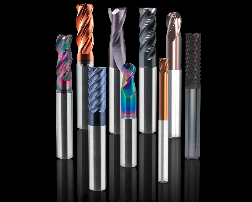 Pokolm offer a wide range of solid carbide end mills, including a large selection of universal end mills.